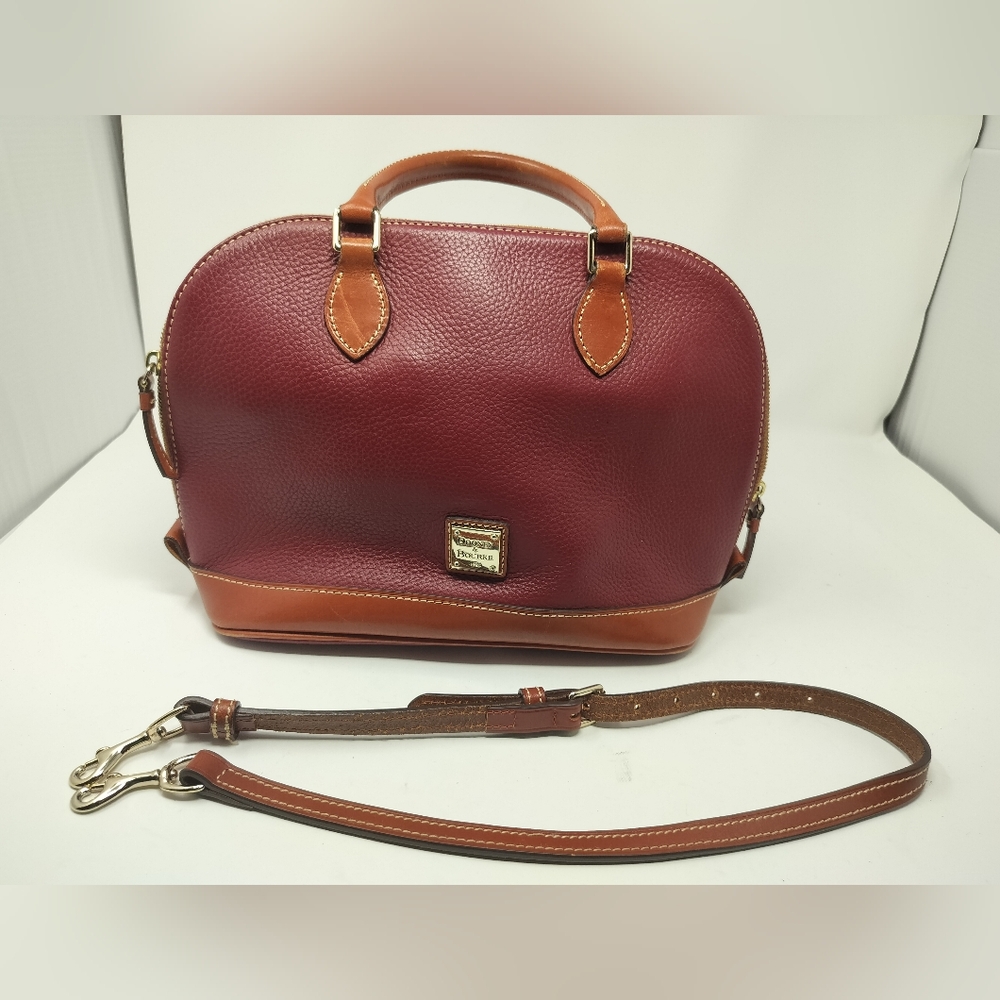 Dooney & Bourke Pebble Grain Zip Zip Satchel Bordeaux in great condition - Picture 1 of 16